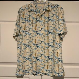 Tommy Bahama Tropical camp shirt - Shadows In Paradise -short sleeve-MED silk